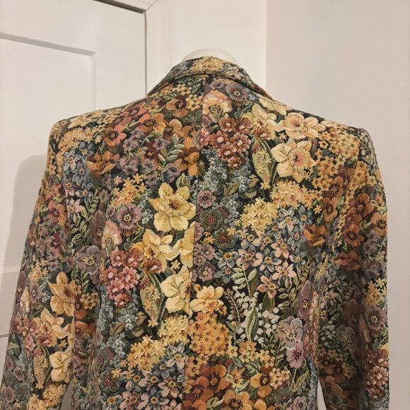 Vintage Talls by Robert California size 42 Medium Long Floral Tapestry Blazer - Picture 9 of 9